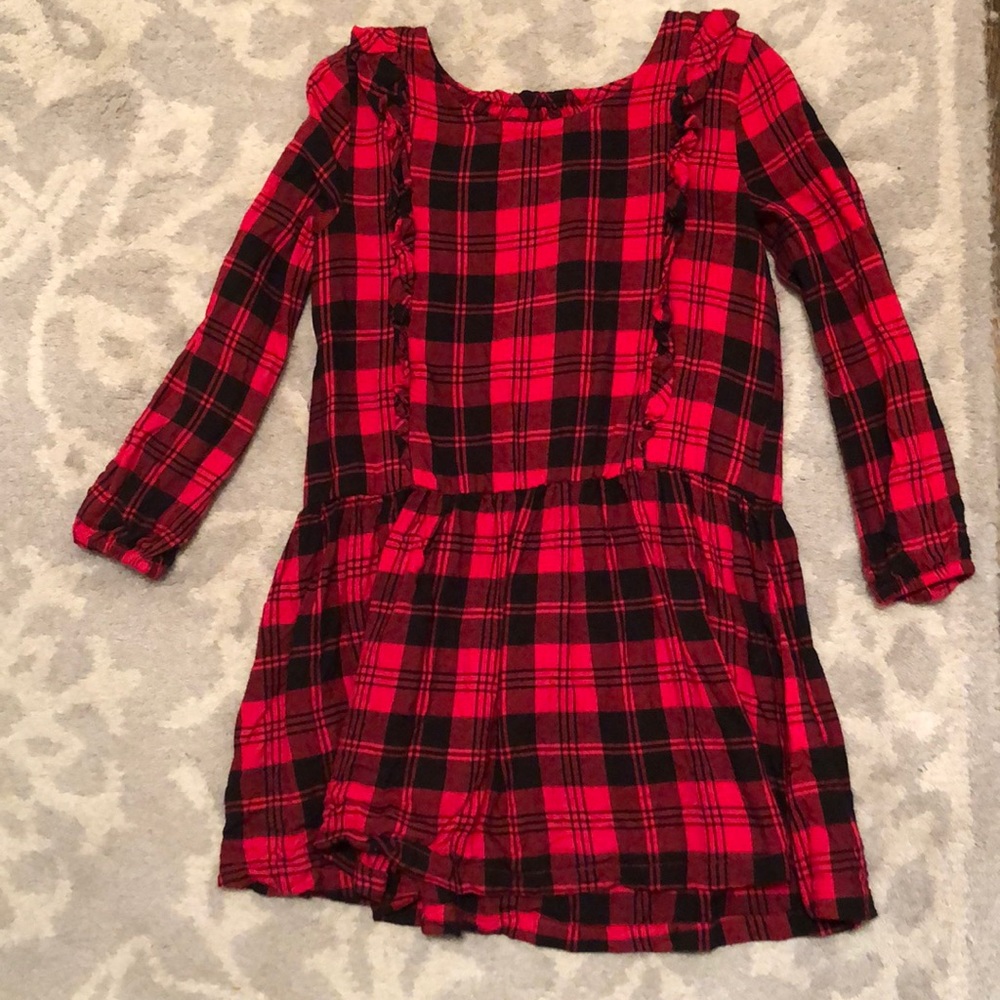 Plaid tunic with ruffles. Worn once!